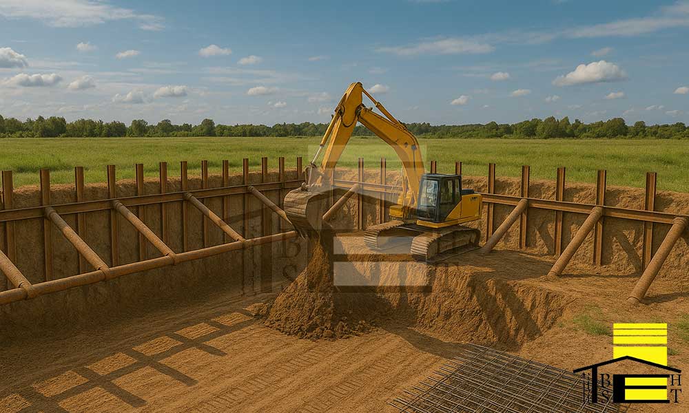 گودبرداری و اجرای سازه نگهبان تا عمق 12 متر خیابان پیوندی