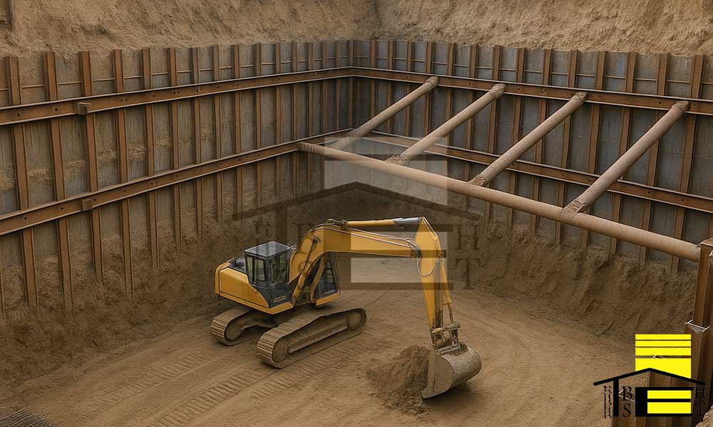 گودبرداری و اجرای سازه نگهبان تا عمق 8/2 متر خیابان پیروزی